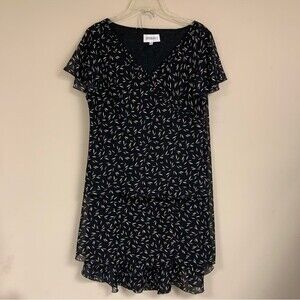 Black Blouse Skirt 2 Piece Set Women’s 14 Combo Flowy Dress Formal Professional